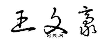 曾慶福王文豪草書個性簽名怎么寫