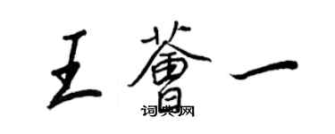 王正良王薈一行書個性簽名怎么寫