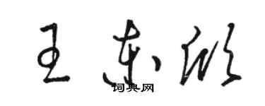 駱恆光王東欣草書個性簽名怎么寫