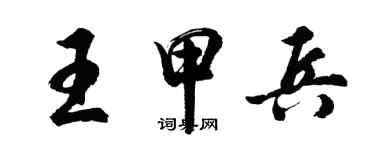 胡問遂王甲兵行書個性簽名怎么寫