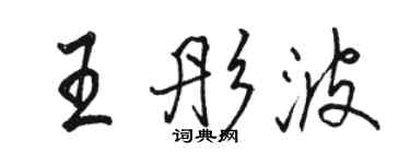 駱恆光王彤波行書個性簽名怎么寫