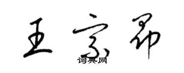 梁錦英王宗昂草書個性簽名怎么寫