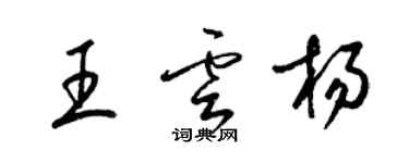 梁錦英王雲楊草書個性簽名怎么寫