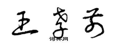 曾慶福王孝前草書個性簽名怎么寫