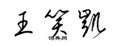 梁錦英王笑凱草書個性簽名怎么寫