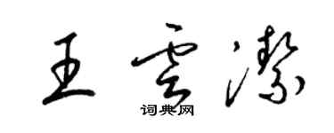 梁錦英王雲潔草書個性簽名怎么寫