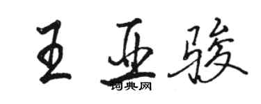 駱恆光王亞駿行書個性簽名怎么寫