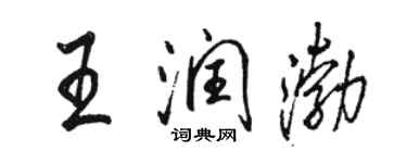 駱恆光王潤渤行書個性簽名怎么寫