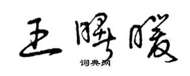 曾慶福王曙暖草書個性簽名怎么寫