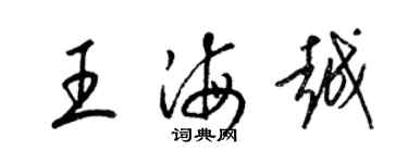 梁錦英王海越草書個性簽名怎么寫