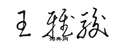 駱恆光王雅駿草書個性簽名怎么寫