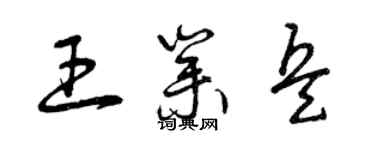 曾慶福王業兵草書個性簽名怎么寫