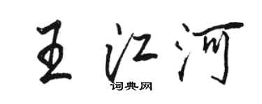 駱恆光王江河行書個性簽名怎么寫