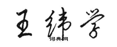 駱恆光王緯學行書個性簽名怎么寫