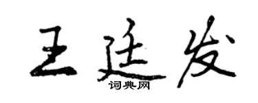 曾慶福王廷發行書個性簽名怎么寫
