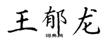 丁謙王郁龍楷書個性簽名怎么寫