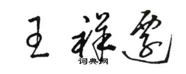 駱恆光王祥遷草書個性簽名怎么寫