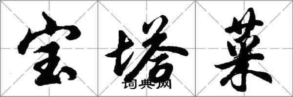 胡問遂寶塔菜行書怎么寫