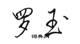 駱恆光羅玉行書個性簽名怎么寫