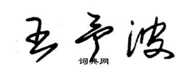 朱錫榮王予波草書個性簽名怎么寫