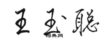 駱恆光王玉聰行書個性簽名怎么寫