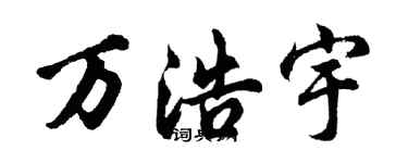 胡問遂萬浩宇行書個性簽名怎么寫