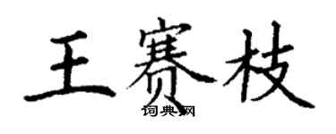 丁謙王賽枝楷書個性簽名怎么寫