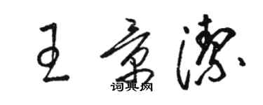 駱恆光王景潔草書個性簽名怎么寫