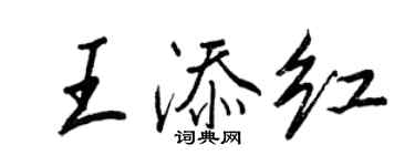 王正良王添紅行書個性簽名怎么寫