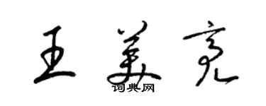 梁錦英王美亮草書個性簽名怎么寫