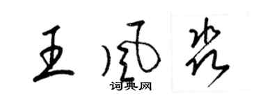 梁錦英王風淼草書個性簽名怎么寫