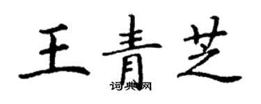 丁謙王青芝楷書個性簽名怎么寫