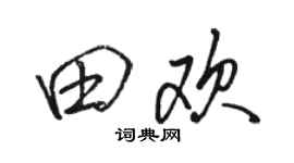 駱恆光田歡行書個性簽名怎么寫