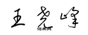 梁錦英王堯峰草書個性簽名怎么寫