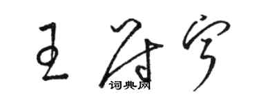 駱恆光王尉寧草書個性簽名怎么寫