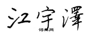 王正良江宇澤行書個性簽名怎么寫