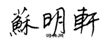 王正良蘇明軒行書個性簽名怎么寫