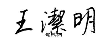 王正良王潔明行書個性簽名怎么寫