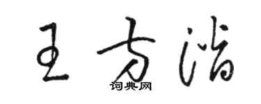 駱恆光王方潛草書個性簽名怎么寫