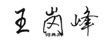 駱恆光王崗峰行書個性簽名怎么寫