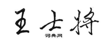 駱恆光王士將行書個性簽名怎么寫