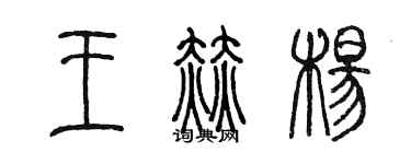 陳墨王赫楊篆書個性簽名怎么寫