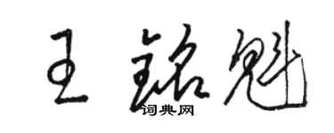駱恆光王銘魁草書個性簽名怎么寫