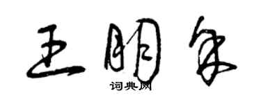 曾慶福王朋余草書個性簽名怎么寫