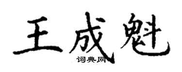 丁謙王成魁楷書個性簽名怎么寫