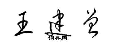 梁錦英王建曾草書個性簽名怎么寫