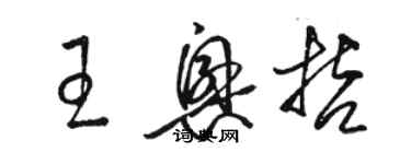 駱恆光王興哲草書個性簽名怎么寫