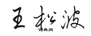 駱恆光王松波行書個性簽名怎么寫