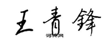 王正良王青鋒行書個性簽名怎么寫