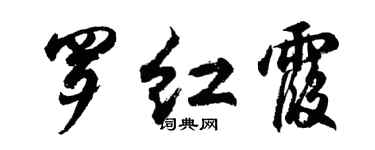 胡問遂羅紅霞行書個性簽名怎么寫